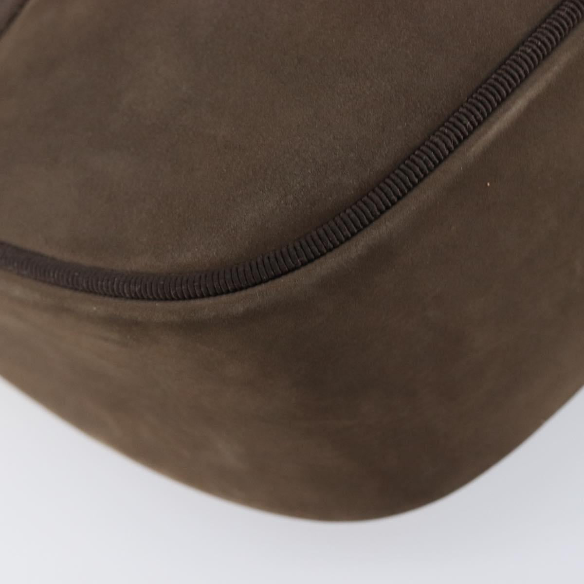 Salvatore Ferragamo Vala Shoulder Bag Suede Brown Gold Tone Auth ka6067