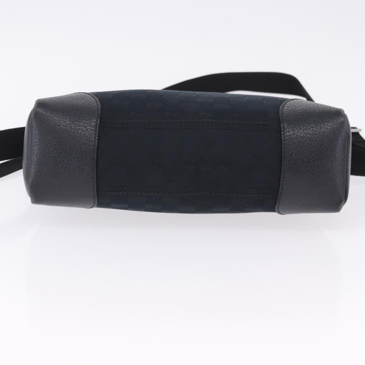 GUCCI GG Canvas Shoulder Bag Black Silver 114273 Auth ka6068