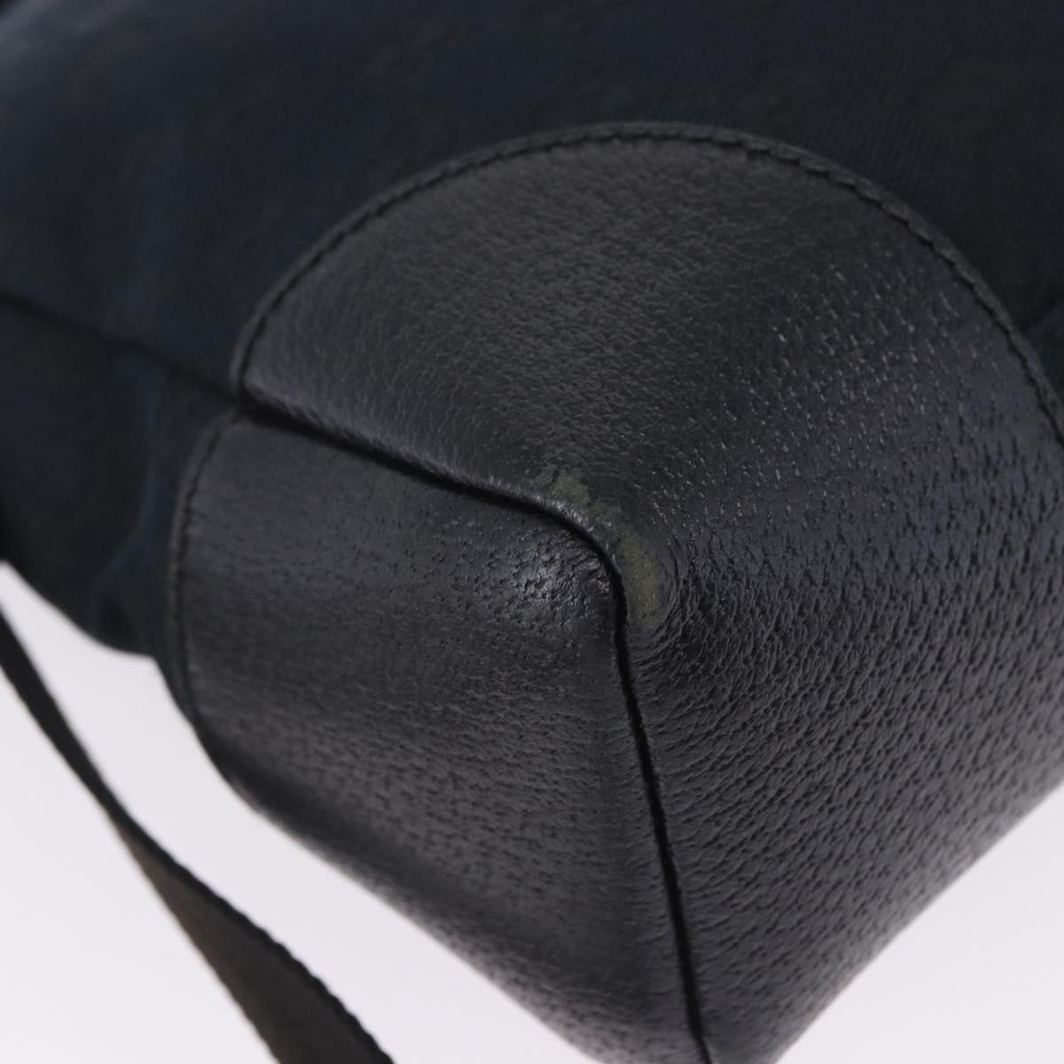 GUCCI GG Canvas Shoulder Bag Black Silver 114273 Auth ka6068