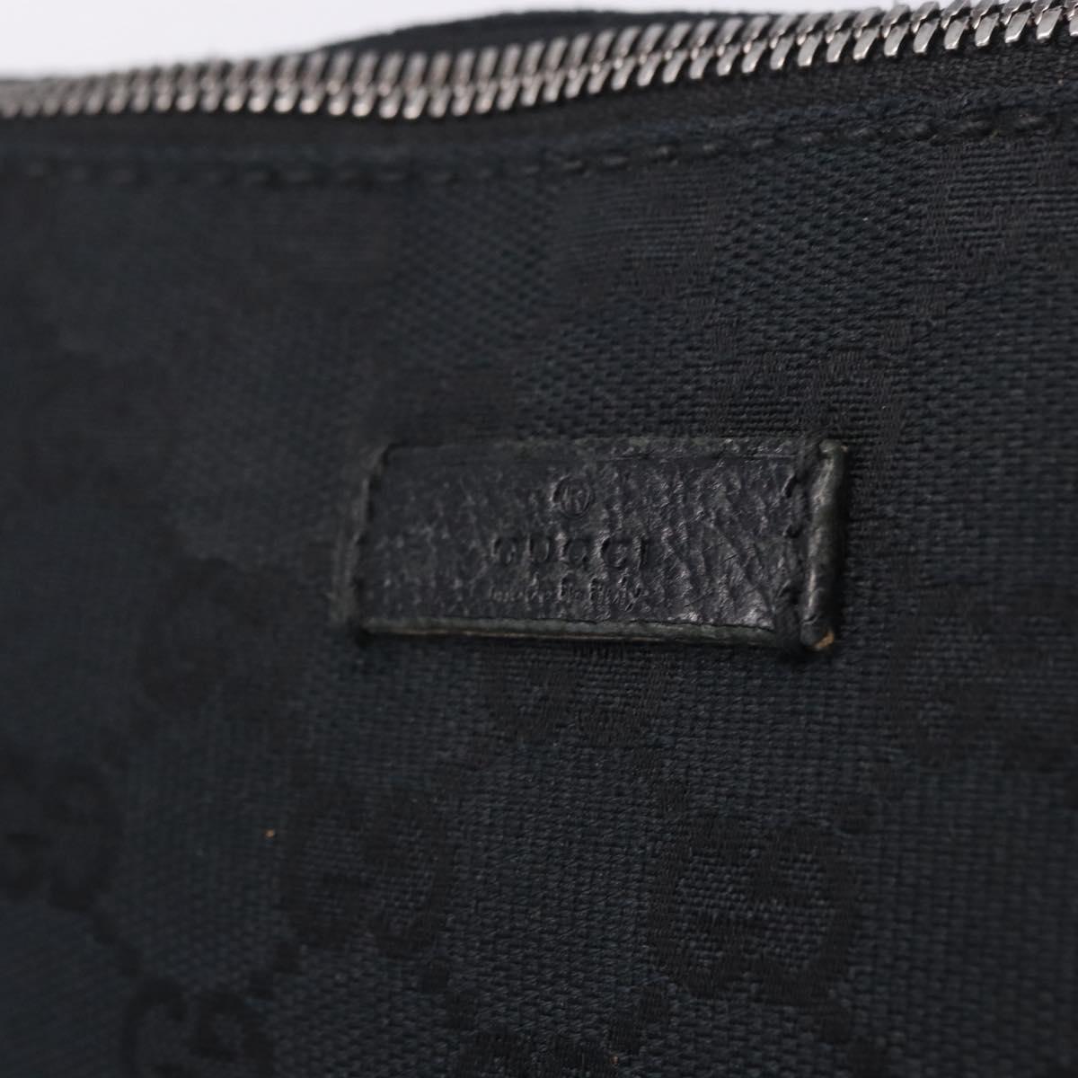 GUCCI GG Canvas Shoulder Bag Black Silver 114273 Auth ka6068