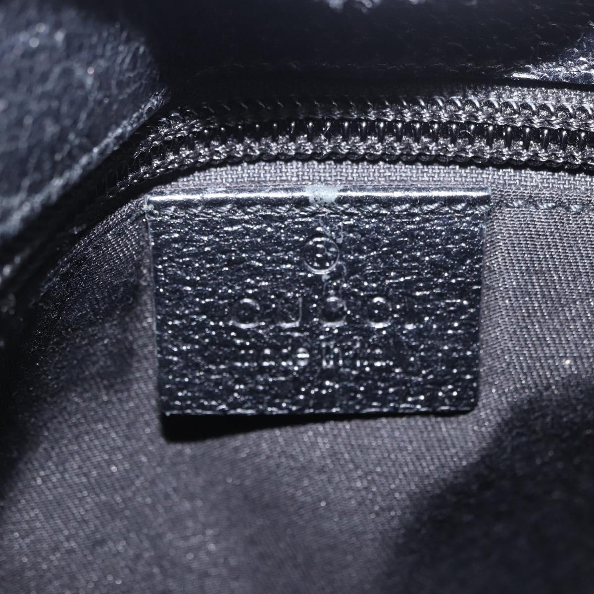 GUCCI GG Canvas Shoulder Bag Black Silver 114273 Auth ka6068