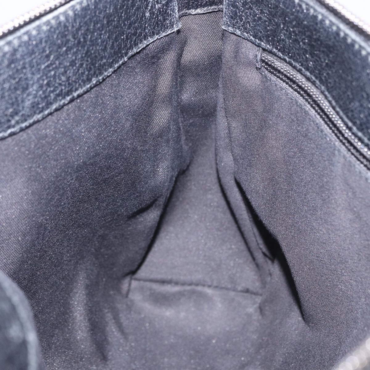 GUCCI GG Canvas Shoulder Bag Black Silver 114273 Auth ka6068
