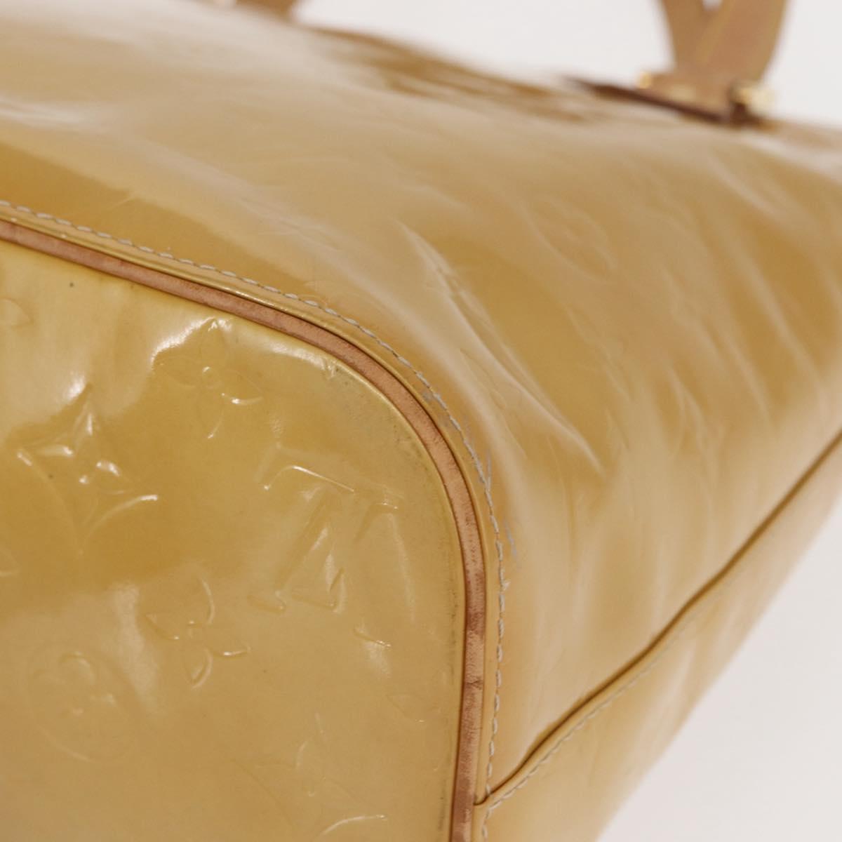 LOUIS VUITTON Monogram Vernis Houston Hand Bag Beige M91004 LV Auth ka607