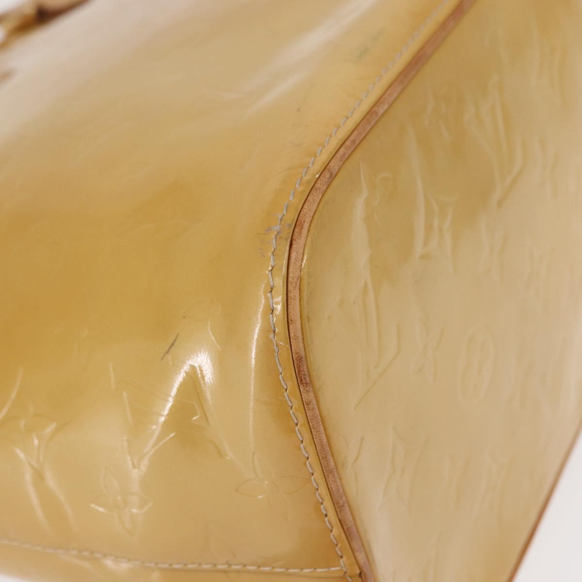 LOUIS VUITTON Monogram Vernis Houston Hand Bag Beige M91004 LV Auth ka607