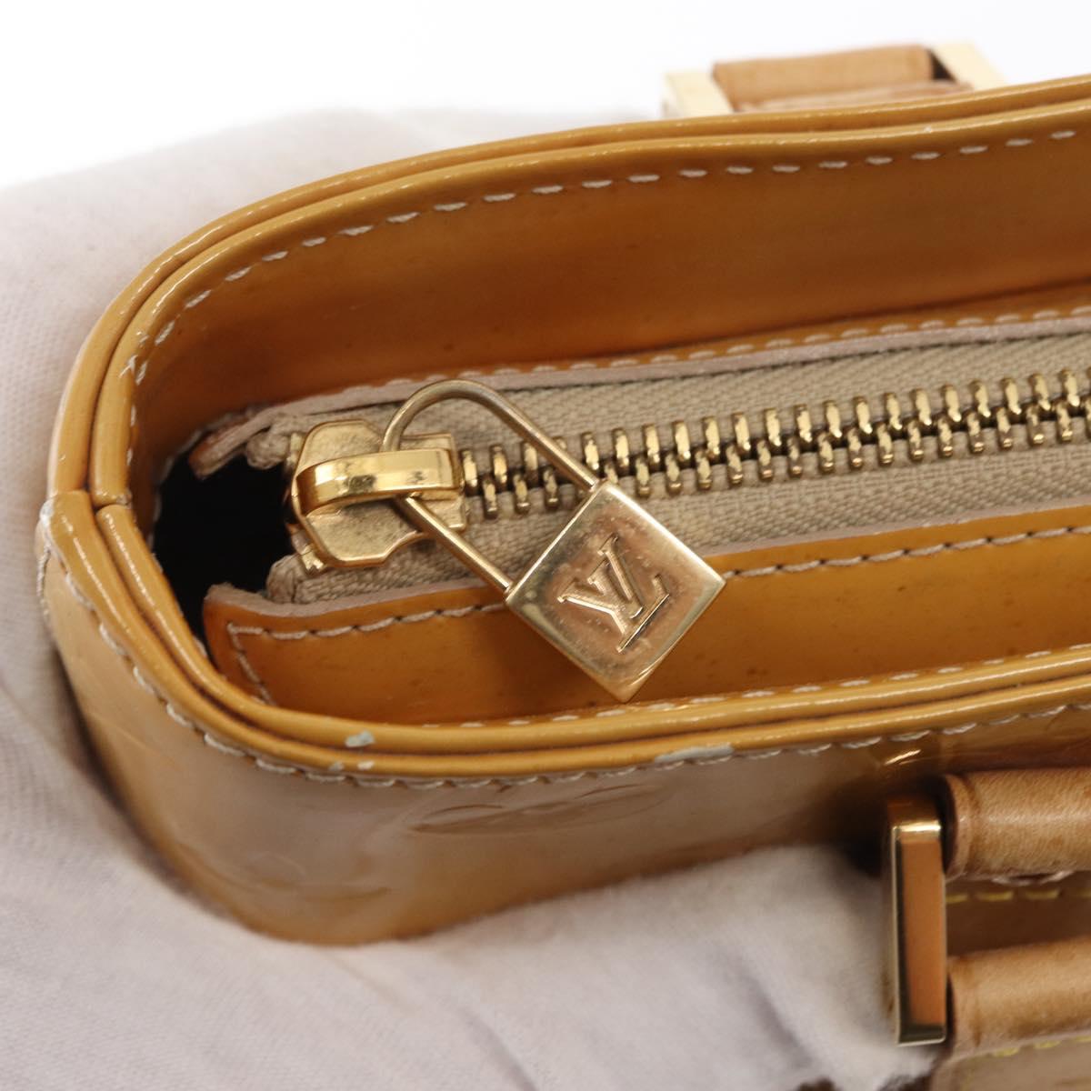 LOUIS VUITTON Monogram Vernis Houston Hand Bag Beige M91004 LV Auth ka607