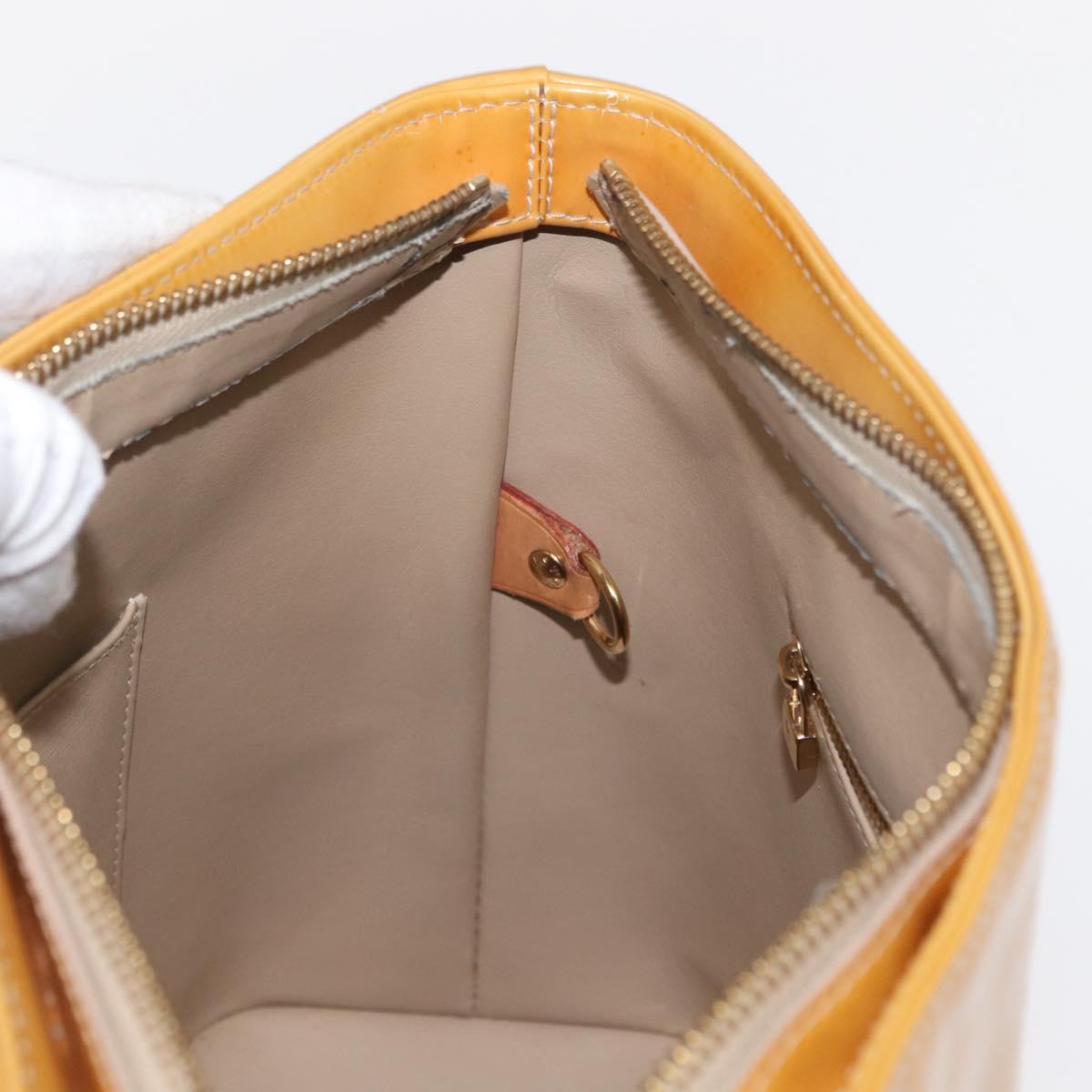 LOUIS VUITTON Monogram Vernis Houston Hand Bag Beige M91004 LV Auth ka607