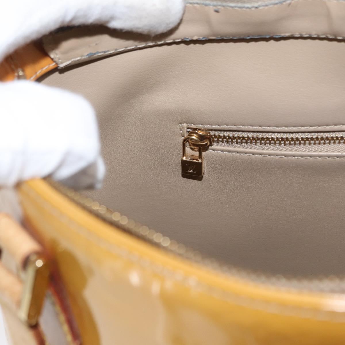 LOUIS VUITTON Monogram Vernis Houston Hand Bag Beige M91004 LV Auth ka607