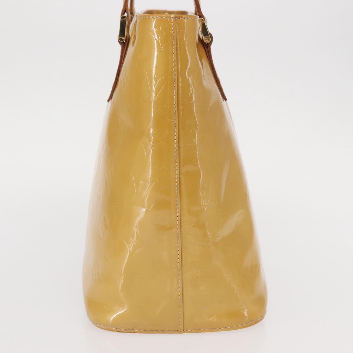 LOUIS VUITTON Monogram Vernis Houston Hand Bag Beige M91004 LV Auth ka607