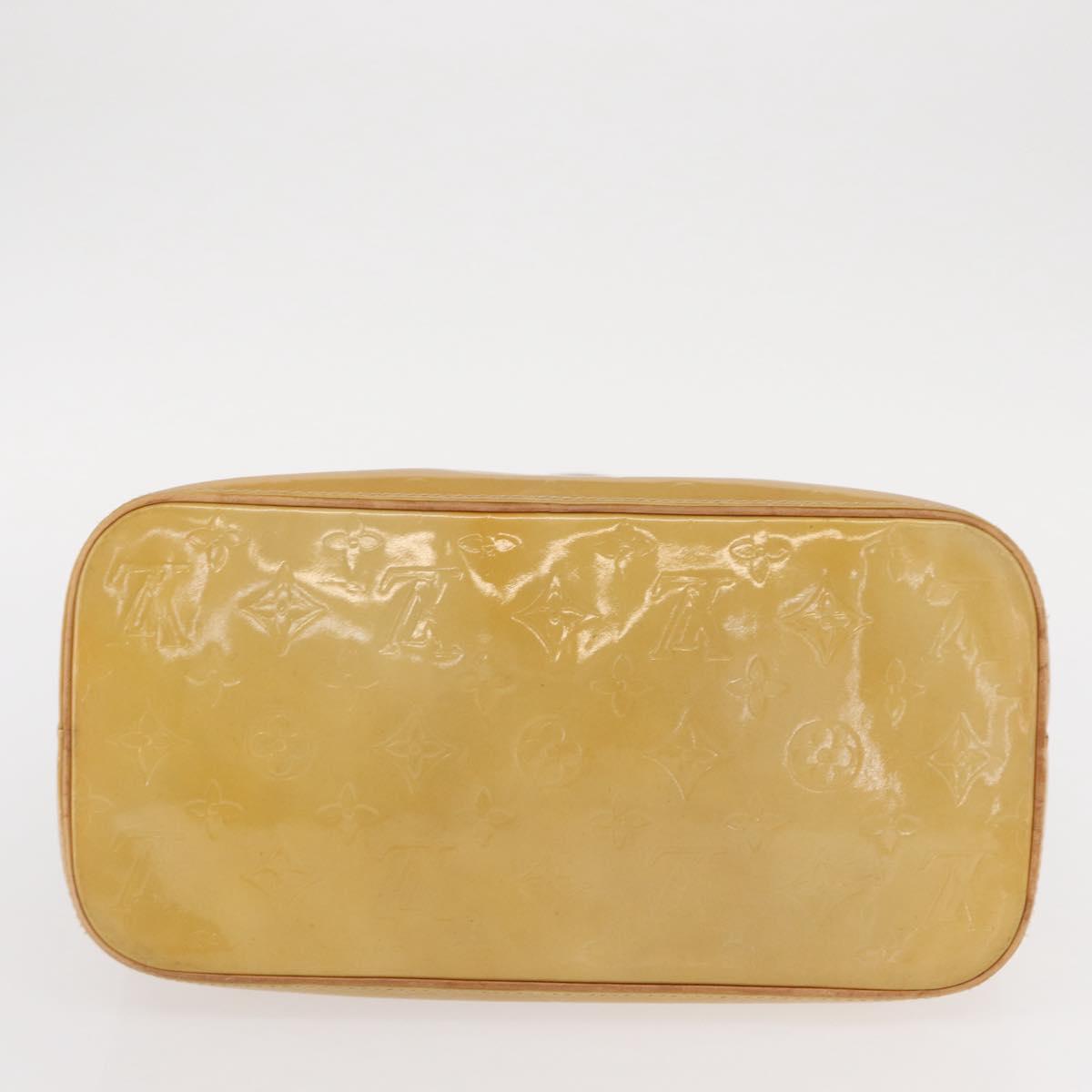 LOUIS VUITTON Monogram Vernis Houston Hand Bag Beige M91004 LV Auth ka607