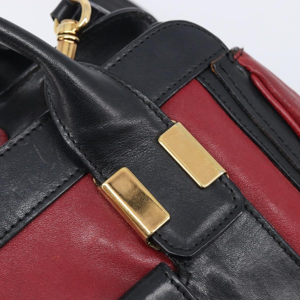 Chloe Alice Hand Bag Leather 2way Red Gold Tone Auth ka6070