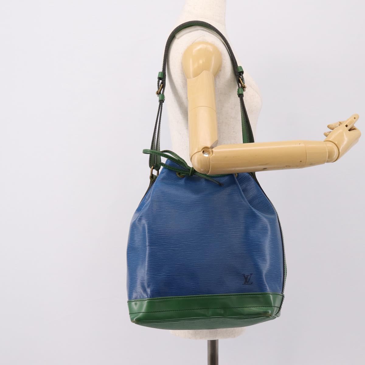 LOUIS VUITTON Epi Noe Shoulder Bag Green Blue M44044 LV Auth ka6071