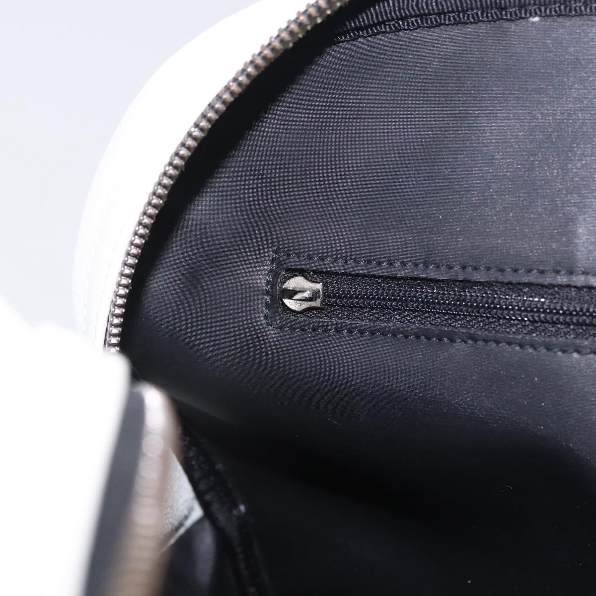 LOEWE Anagram Hand Bag PVC Leather Black White Auth ka6073