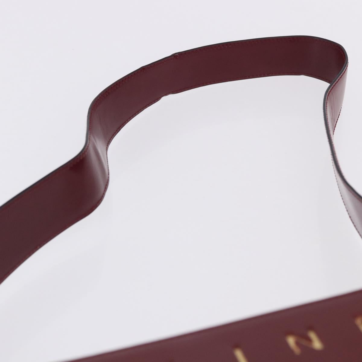 CELINE Shoulder Bag Leather Bordeaux Gold Tone Auth ka6074