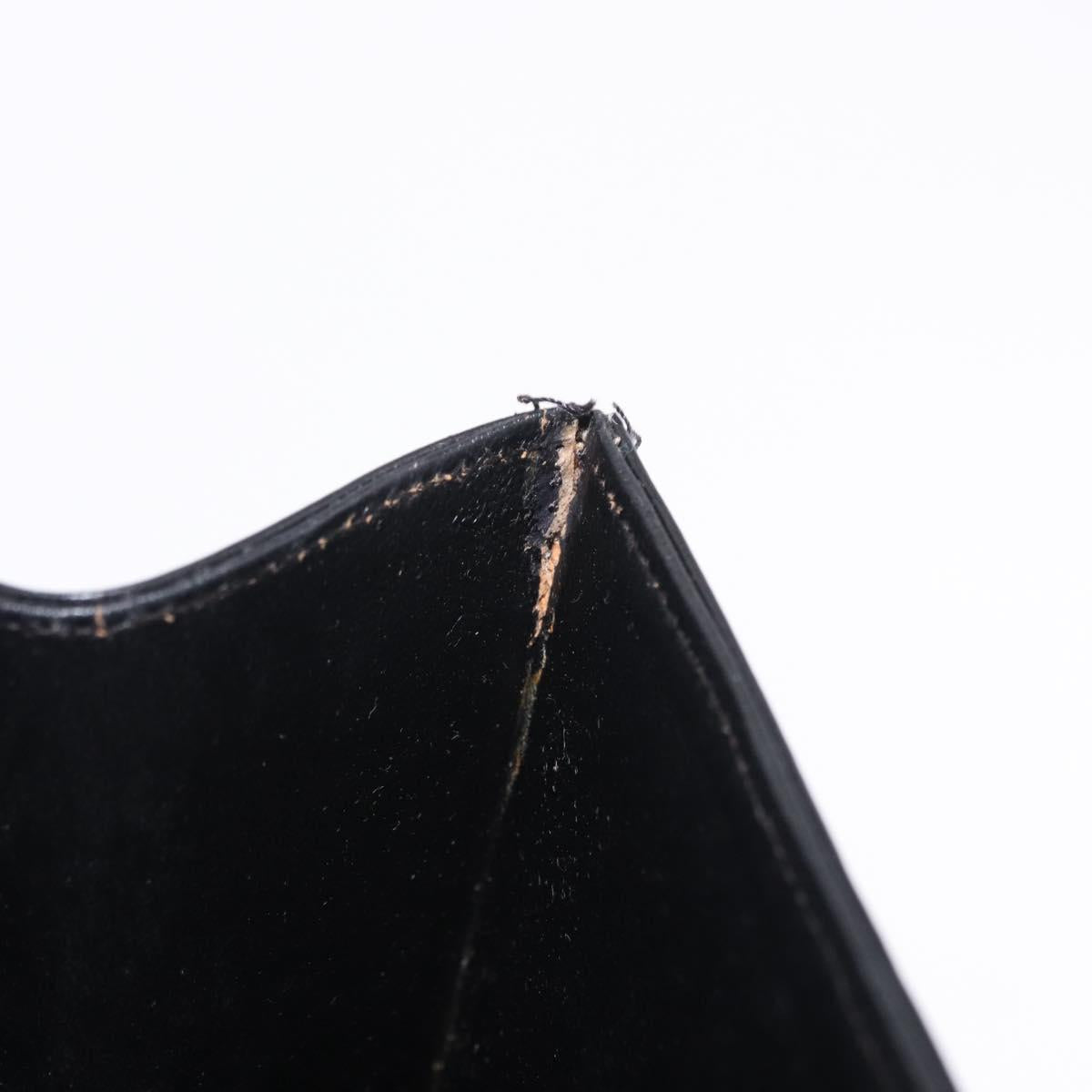 Salvatore Ferragamo Shoulder Bag Leather Black Gold Tone Auth ka6079