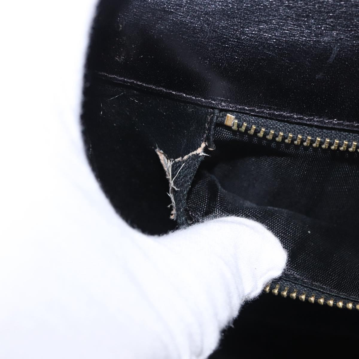 Salvatore Ferragamo Shoulder Bag Leather Black Gold Tone Auth ka6079