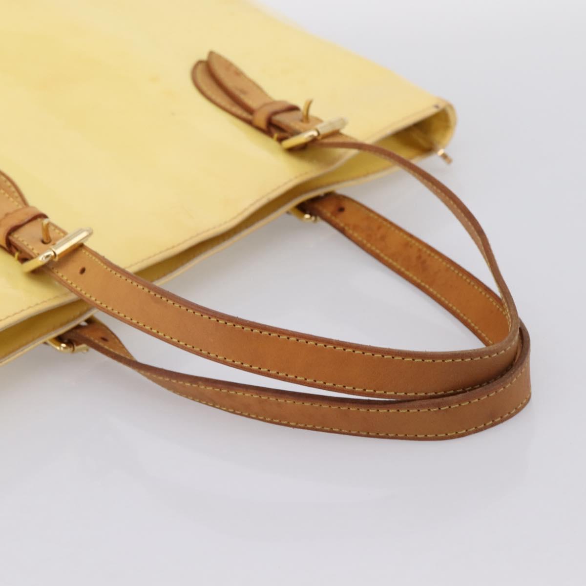 LOUIS VUITTON Monogram Vernis Brentwood Tote Bag Perle M91512 LV Auth ka6084