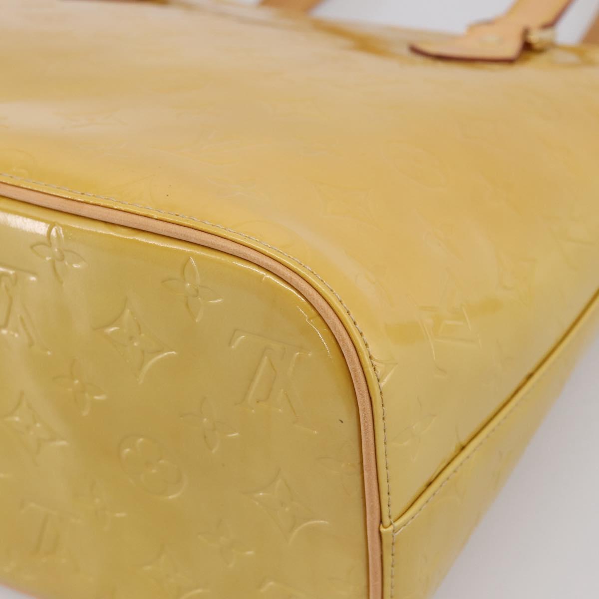 LOUIS VUITTON Monogram Vernis Houston Hand Bag Beige M91004 LV Auth ka6085A