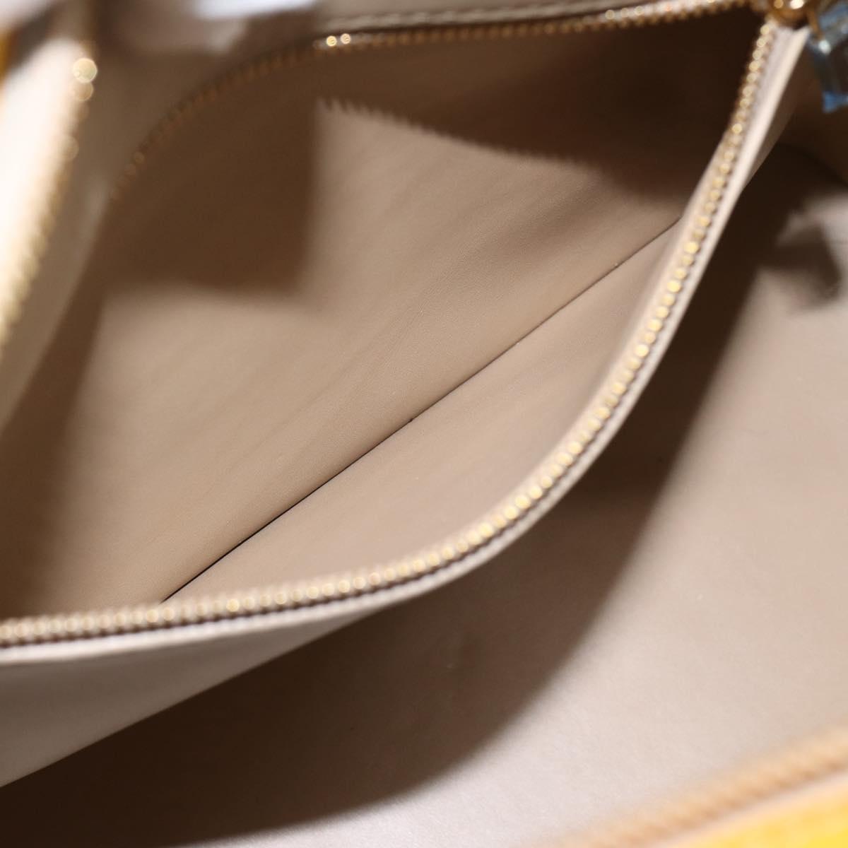 LOUIS VUITTON Monogram Vernis Houston Hand Bag Beige M91004 LV Auth ka6085A