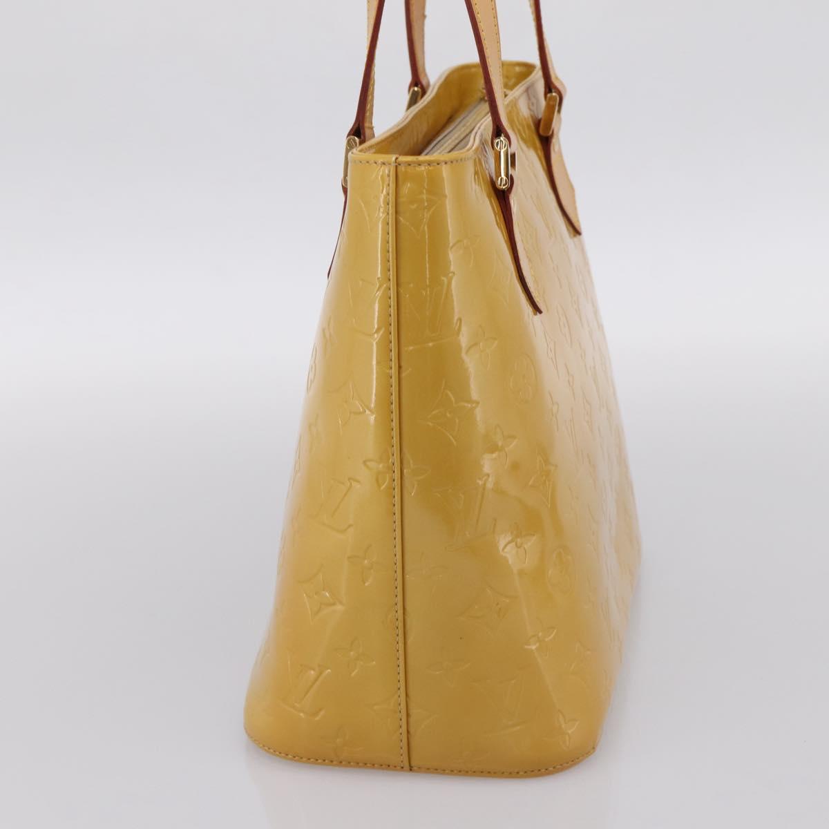 LOUIS VUITTON Monogram Vernis Houston Hand Bag Beige M91004 LV Auth ka6085A