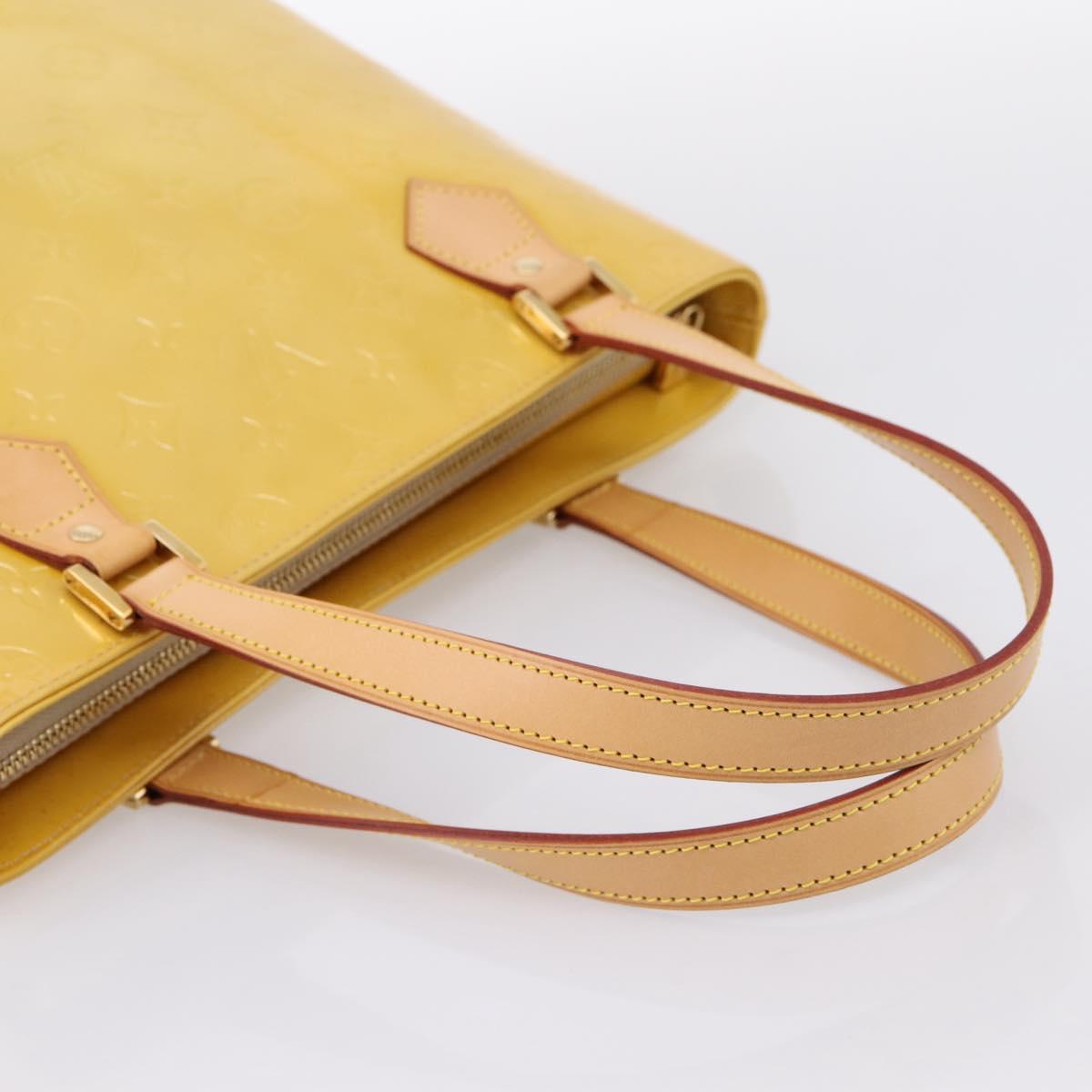 LOUIS VUITTON Monogram Vernis Houston Hand Bag Beige M91004 LV Auth ka6085A