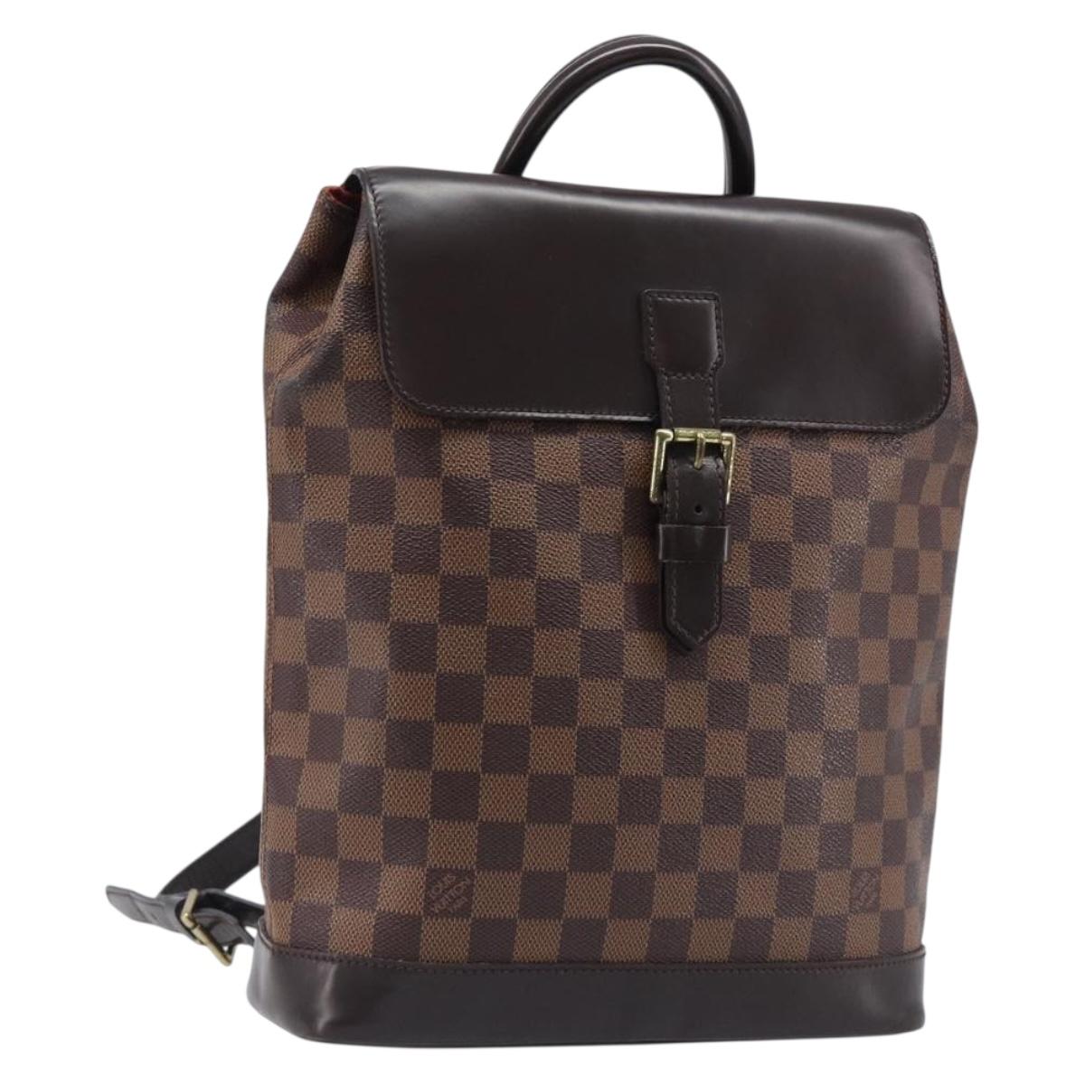 LOUIS VUITTON Damier Ebene Soho Backpack N51132 LV Auth ka6086