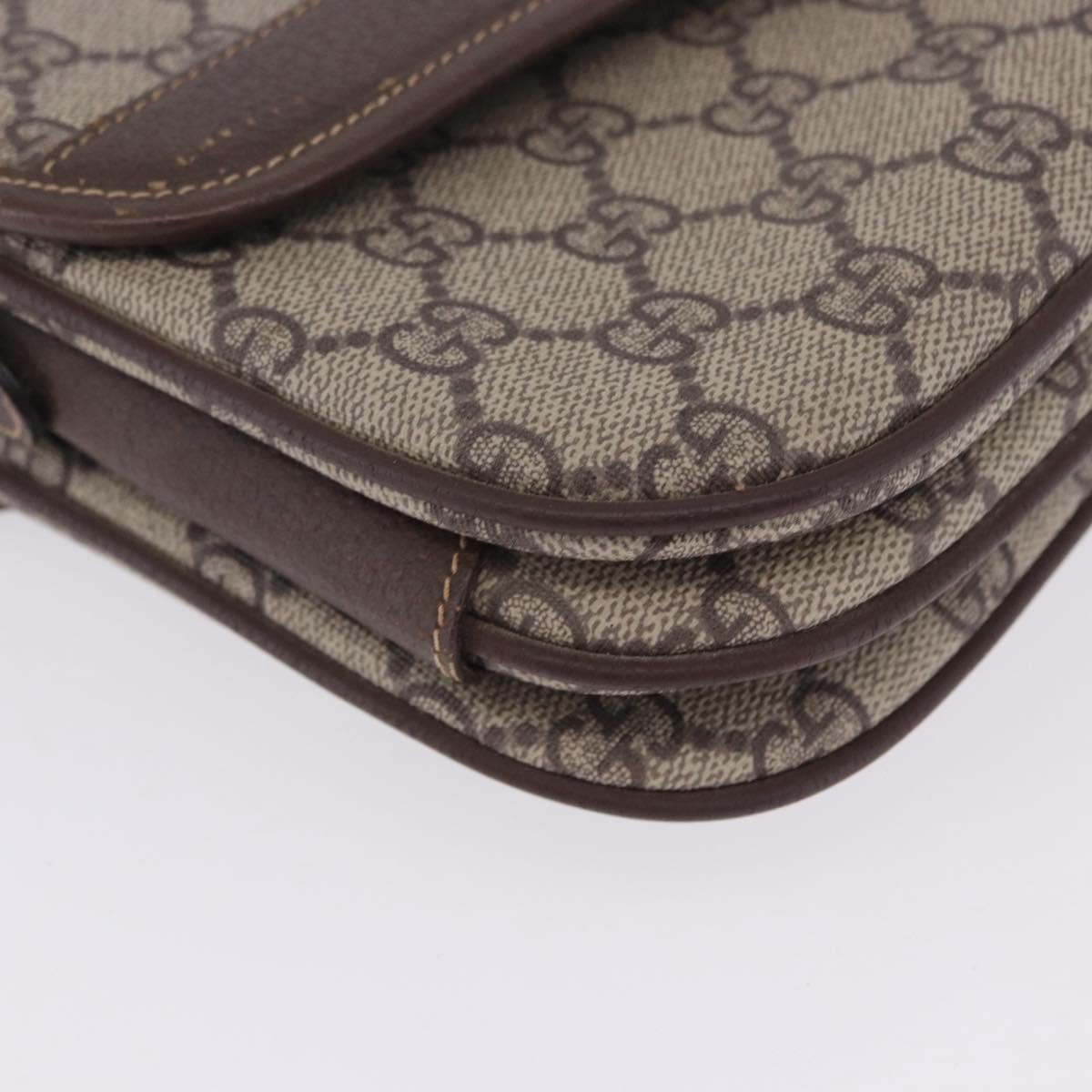GUCCI GG Supreme Web Sherry Line Shoulder Bag PVC Beige 001 113 6862 Auth ka6092