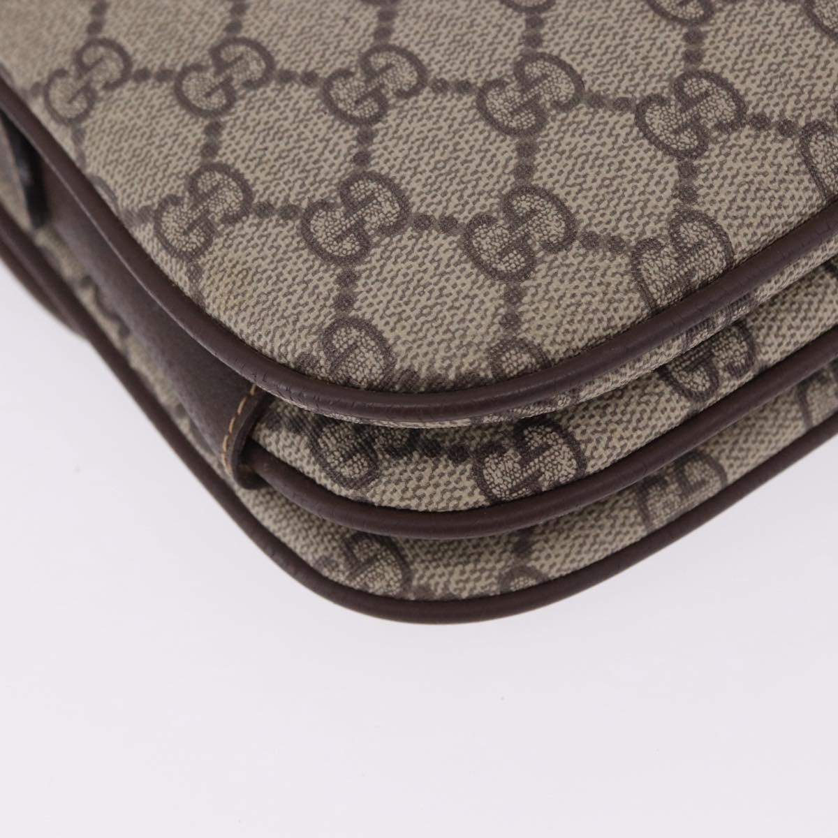 GUCCI GG Supreme Web Sherry Line Shoulder Bag PVC Beige 001 113 6862 Auth ka6092