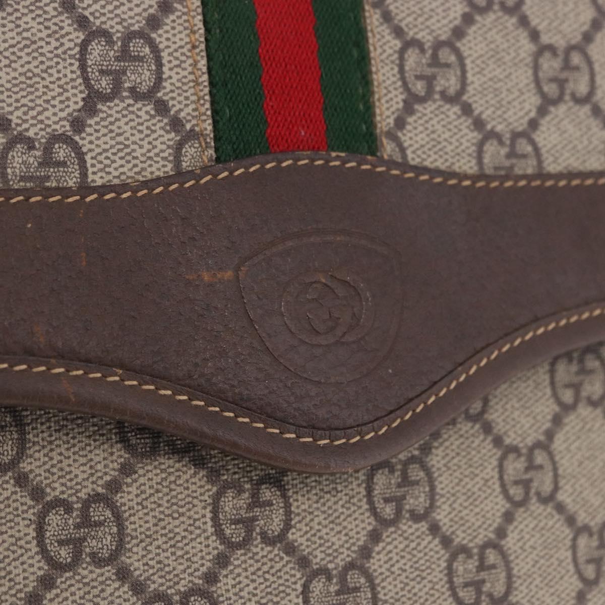 GUCCI GG Supreme Web Sherry Line Shoulder Bag PVC Beige 001 113 6862 Auth ka6092
