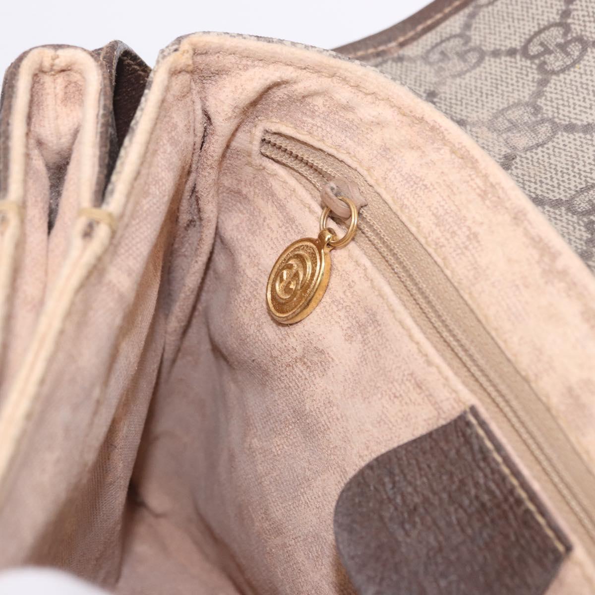 GUCCI GG Supreme Web Sherry Line Shoulder Bag PVC Beige 001 113 6862 Auth ka6092