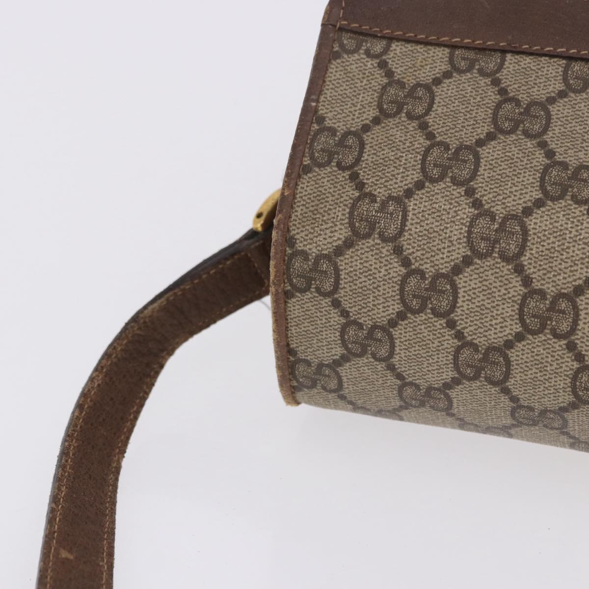 GUCCI GG Supreme Web Sherry Line Shoulder Bag PVC Beige 904 02 084 Auth ka6093