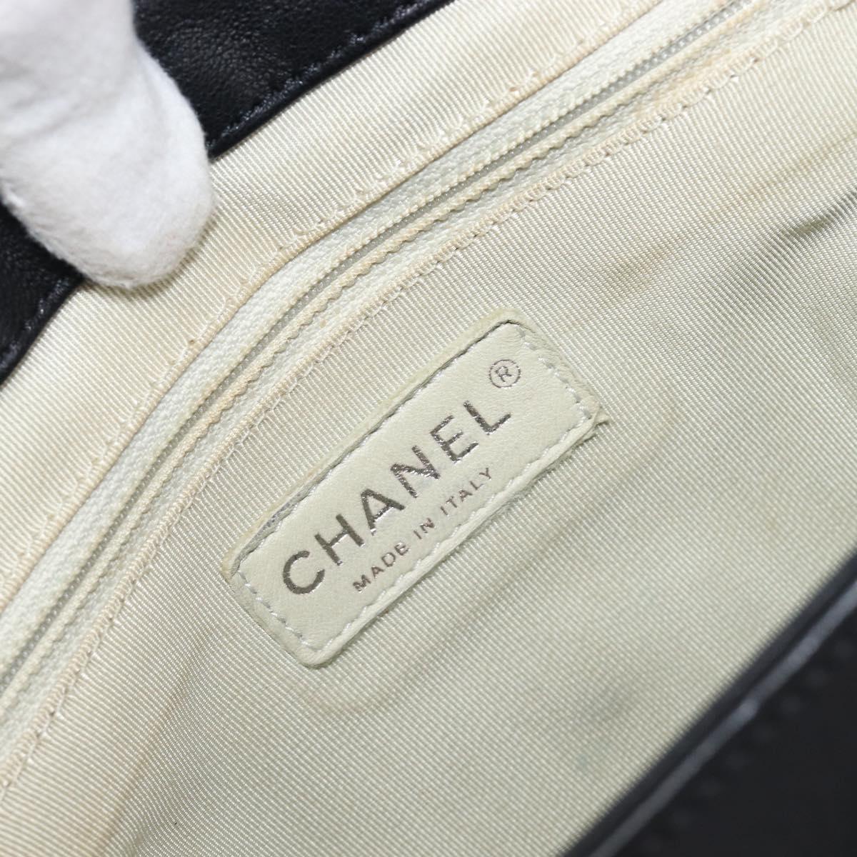 CHANEL Matelasse Chain Shoulder Bag Lamb Skin Black Silver CC Auth ka6097SAV