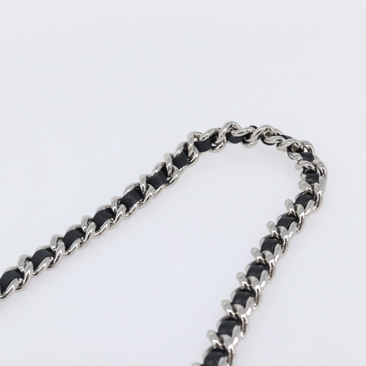 CHANEL Matelasse Chain Shoulder Bag Lamb Skin Black Silver CC Auth ka6097SAV