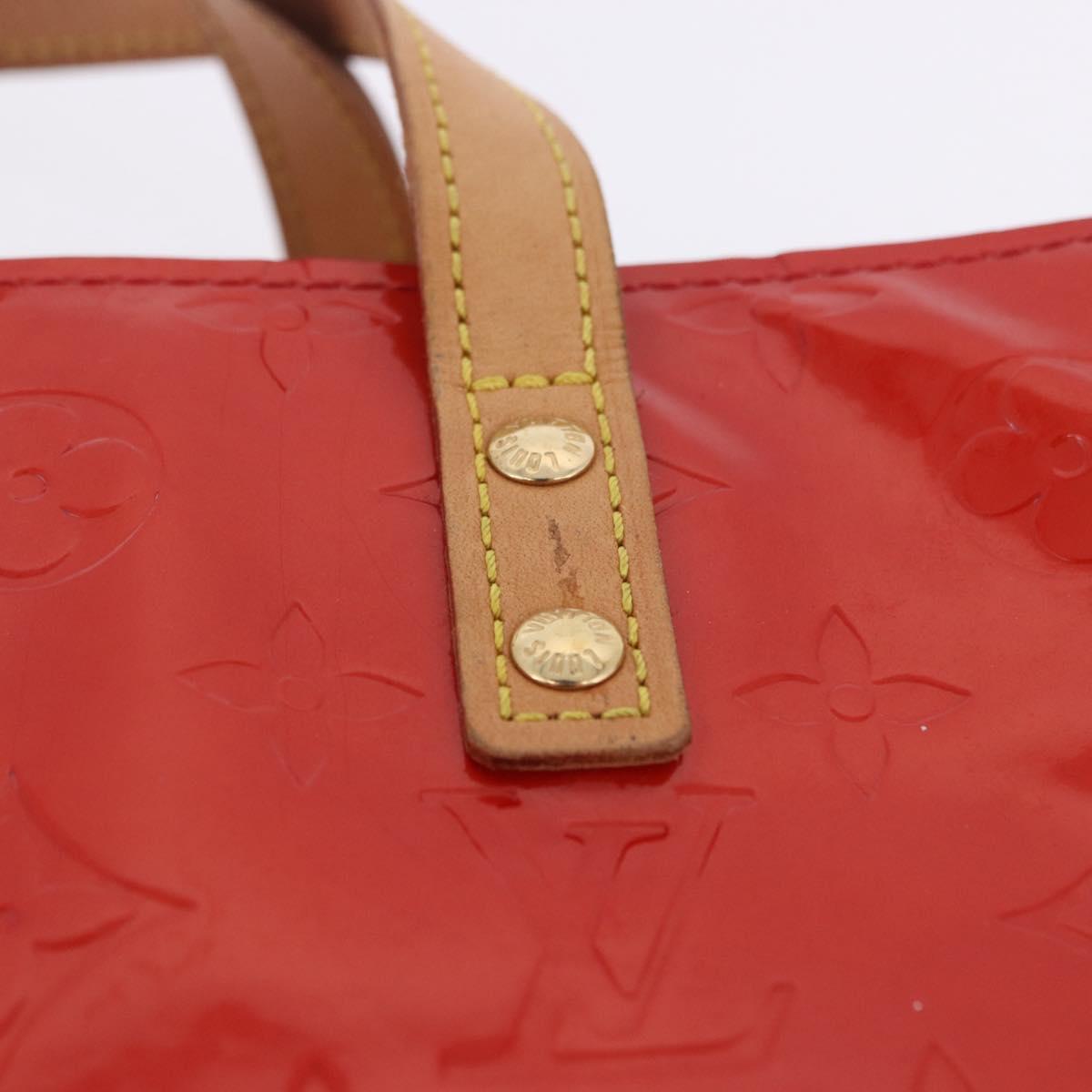 LOUIS VUITTON Monogram Vernis Reade PM Hand Bag Rouge M91088 LV Auth ka6098