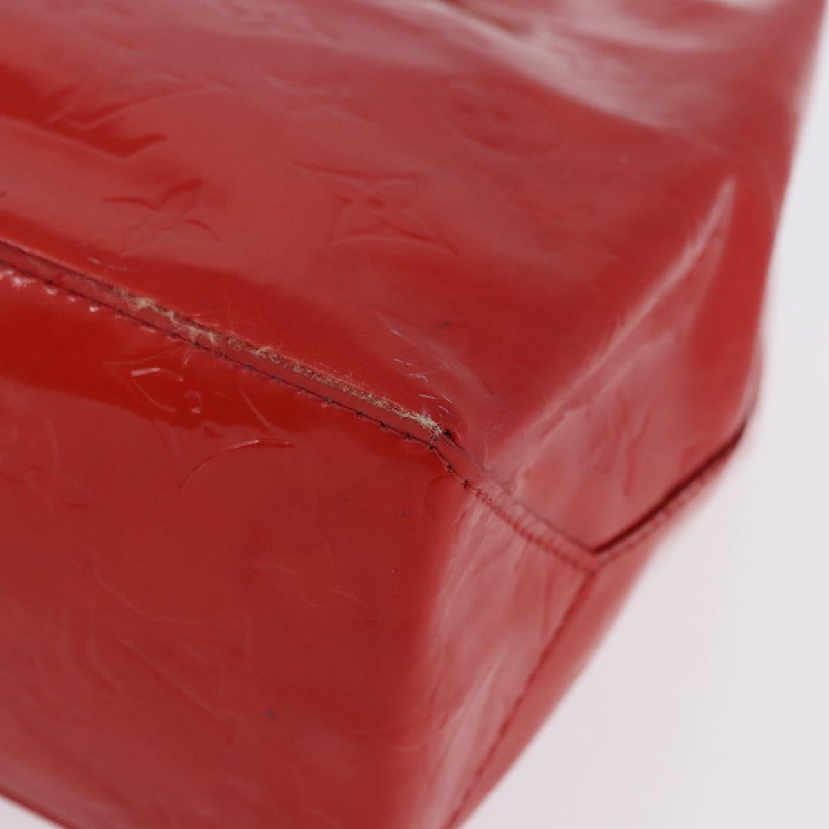 LOUIS VUITTON Monogram Vernis Reade PM Hand Bag Rouge M91088 LV Auth ka6098