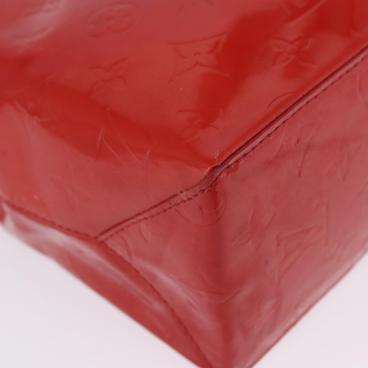 LOUIS VUITTON Monogram Vernis Reade PM Hand Bag Rouge M91088 LV Auth ka6098