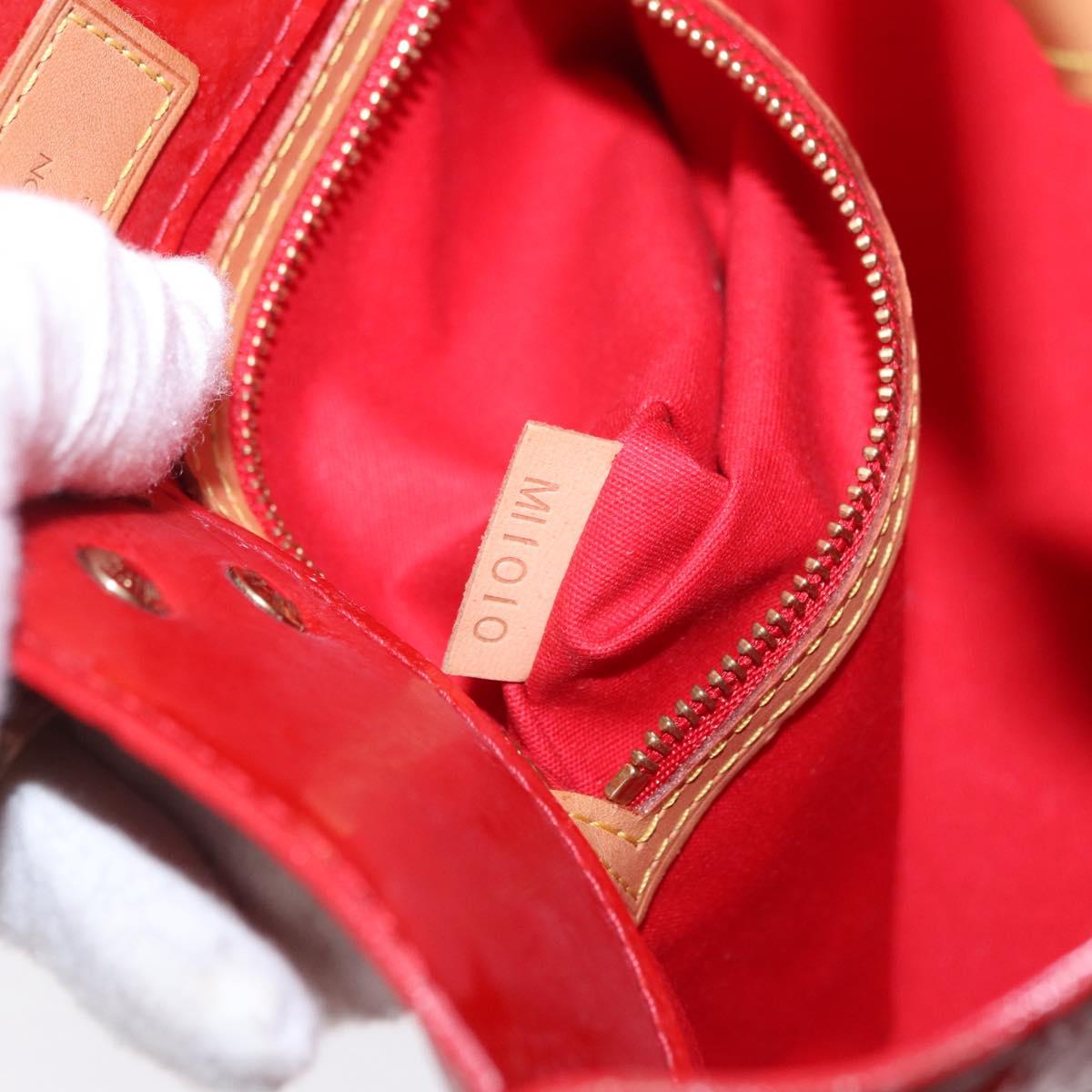 LOUIS VUITTON Monogram Vernis Reade PM Hand Bag Rouge M91088 LV Auth ka6098