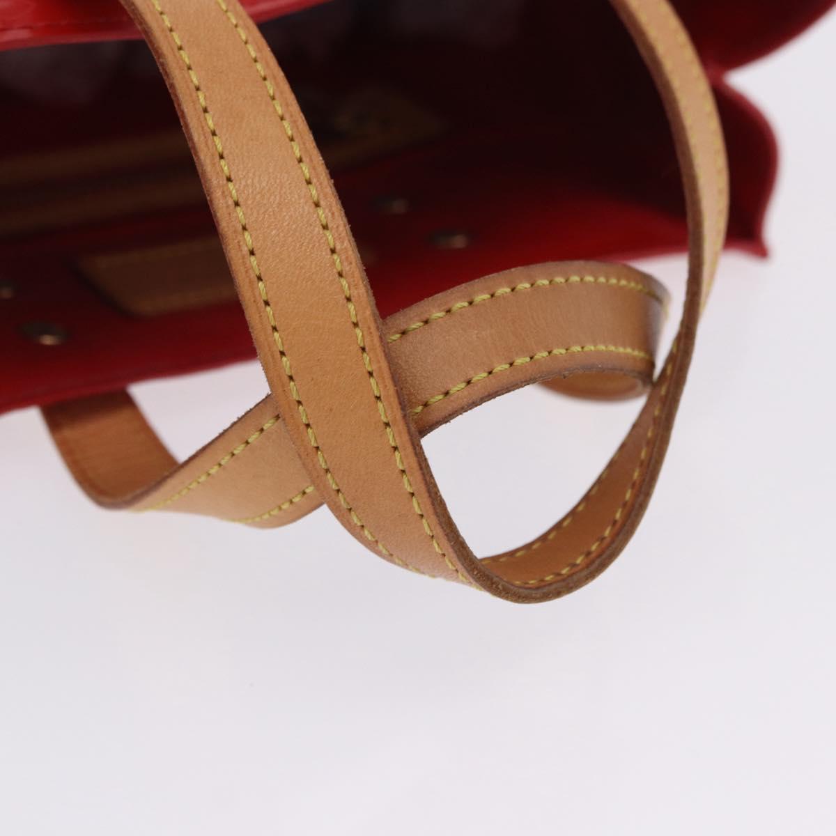 LOUIS VUITTON Monogram Vernis Reade PM Hand Bag Rouge M91088 LV Auth ka6098