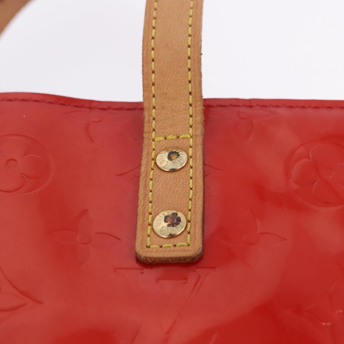 LOUIS VUITTON Monogram Vernis Reade PM Hand Bag Rouge M91088 LV Auth ka6098