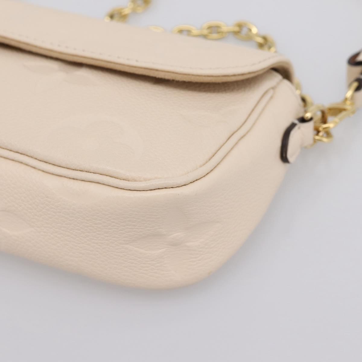 LOUIS VUITTON Monogram Empreinte Wallet on Chain Ivy White M82210 Auth ka6099V