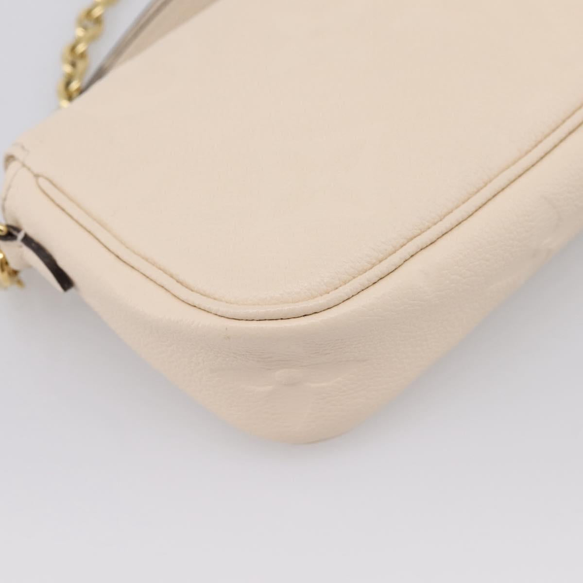LOUIS VUITTON Monogram Empreinte Wallet on Chain Ivy White M82210 Auth ka6099V