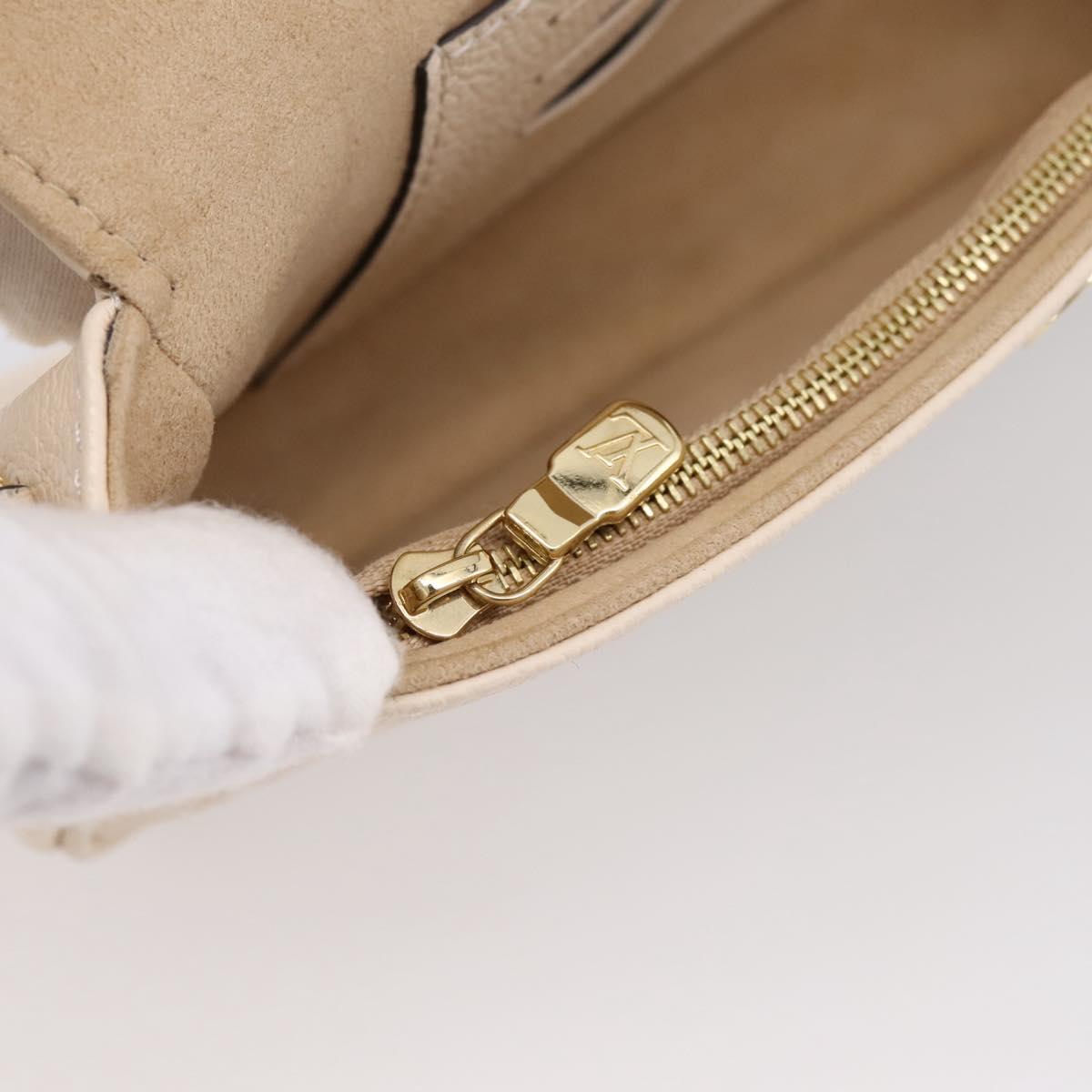 LOUIS VUITTON Monogram Empreinte Wallet on Chain Ivy White M82210 Auth ka6099V