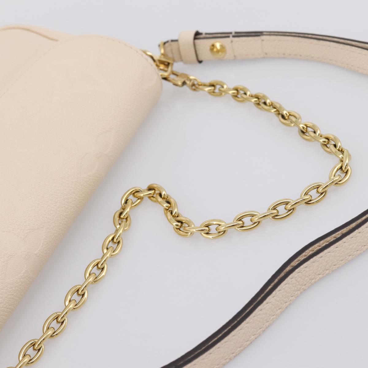 LOUIS VUITTON Monogram Empreinte Wallet on Chain Ivy White M82210 Auth ka6099V