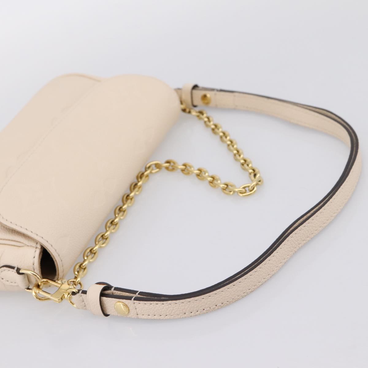 LOUIS VUITTON Monogram Empreinte Wallet on Chain Ivy White M82210 Auth ka6099V
