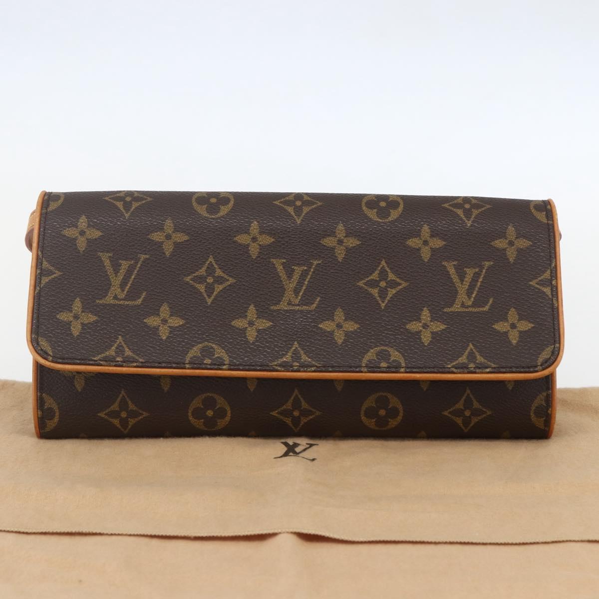 LOUIS VUITTON Monogram Pochette Twin GM Shoulder Bag M51852 LV Auth ka609V