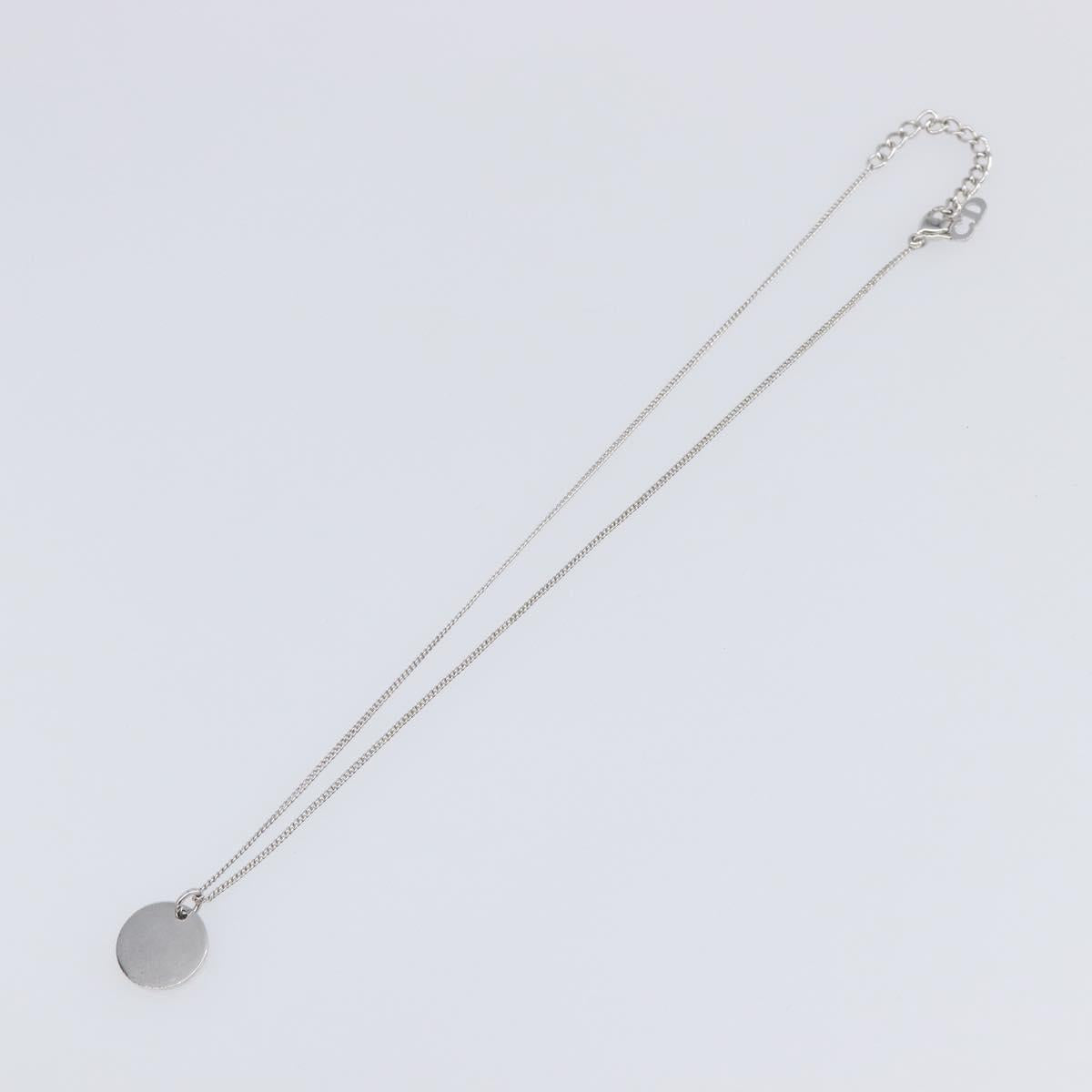 Christian Dior Necklace Metal Silver Auth ka6100