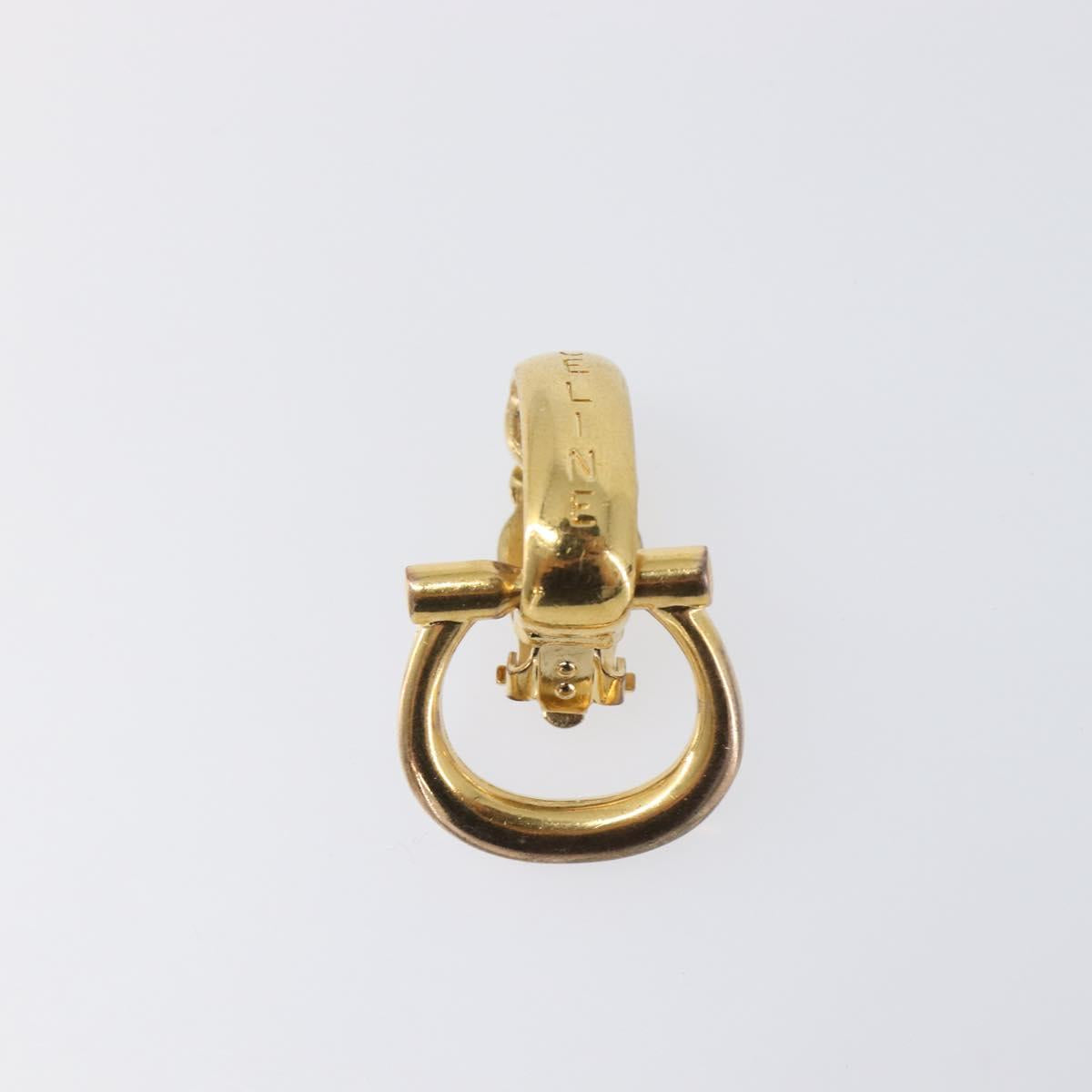 CELINE Earring Metal Gold Tone Auth ka6101
