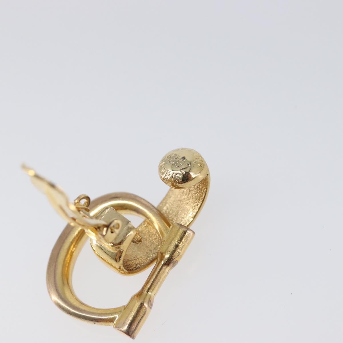 CELINE Earring Metal Gold Tone Auth ka6101