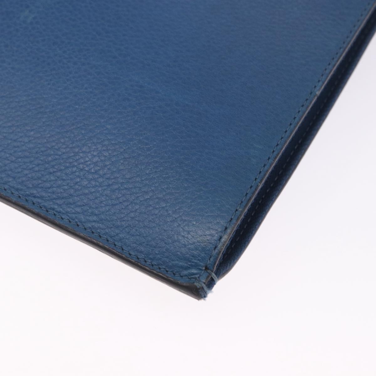 Christian Louboutin Hand Bag Leather Blue Silver Auth ka6102