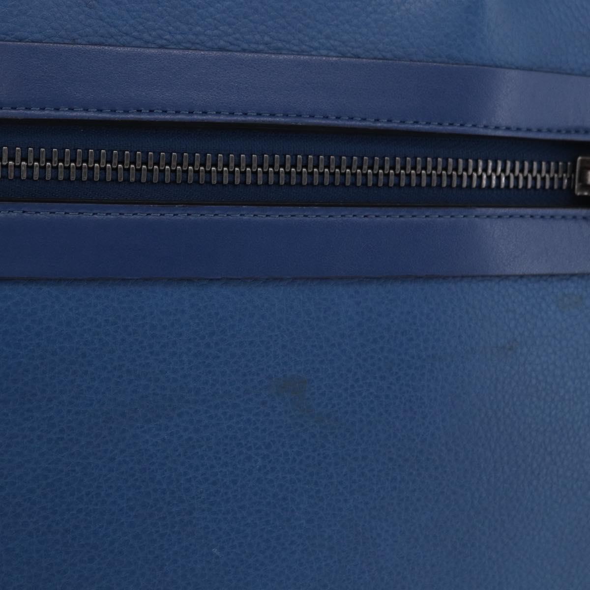 Christian Louboutin Hand Bag Leather Blue Silver Auth ka6102