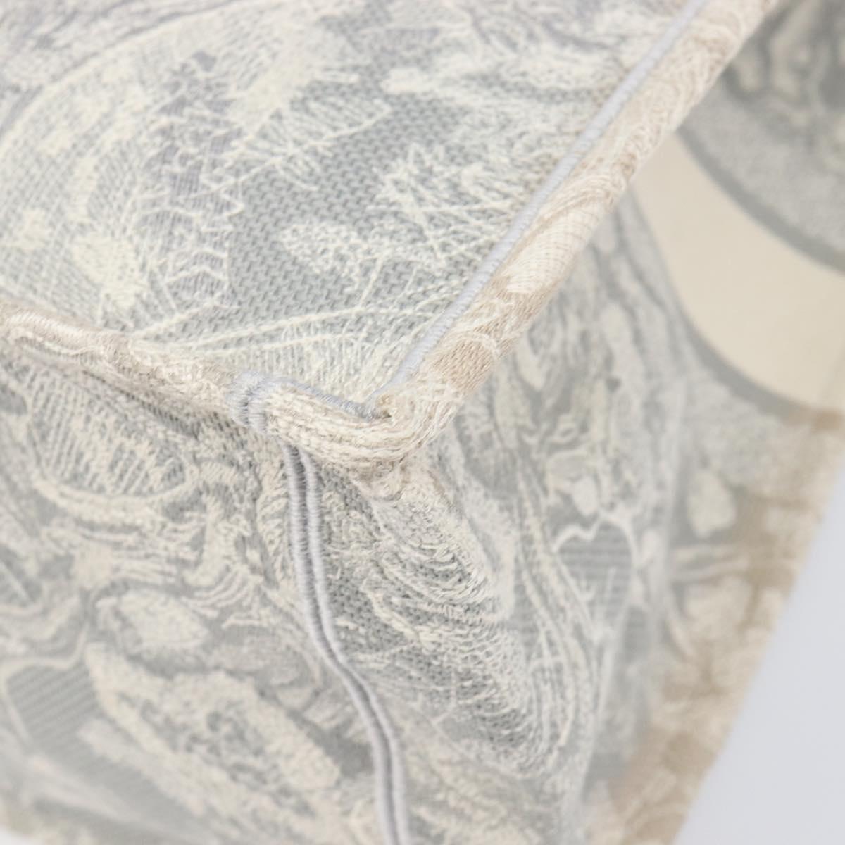 Christian Dior Toile de Jui Book Tote Bag Canvas Gray Auth ka6103